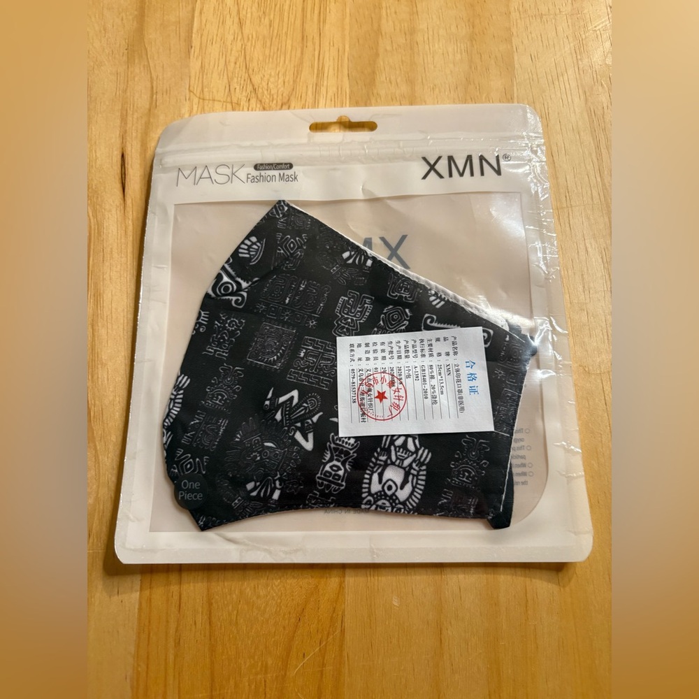 XMN Fashion Mask – Black Tribal Print
